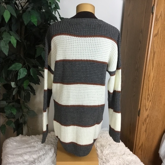 SO XXL cream brown gray pullover sweater with rounded hem - Picture 10 of 14